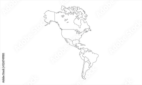 white background of america map with line art design