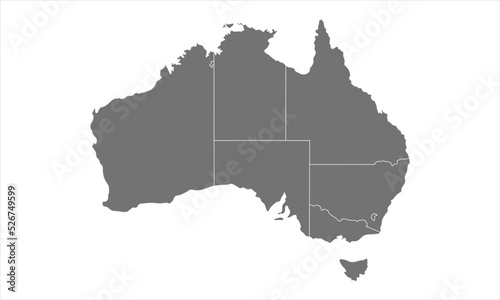 Grey australia map