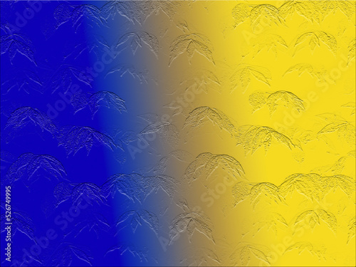 yellow and blue background with golden elements