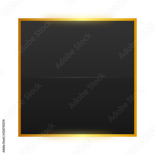 black square gold frame background 