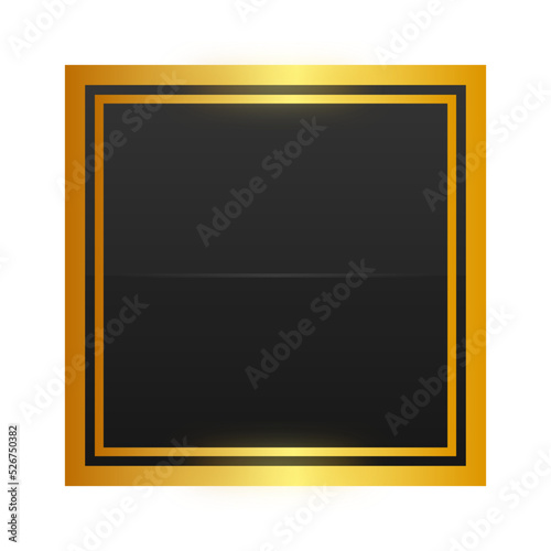 black square gold frame background 