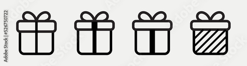 Present gift box icon. Gift box icon set. Present symbol. Christmas gift icon illustration vector symbol. Surprise with gift box. Vector Illuatration