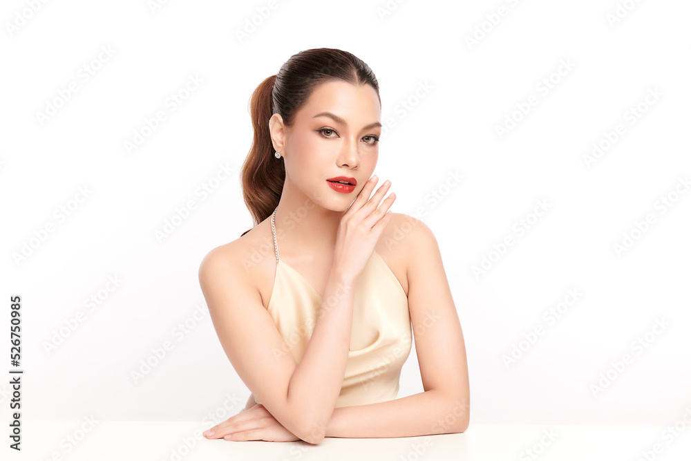 Beautiful young asian woman with clean fresh skin on white background, Face care, Facial treatment, Cosmetology, beauty and spa, Asian women portrait. Beautiful young asian woman with clean fresh skin on white background, Face care, Facial treatment, Cosmetology, beauty and spa, Asian women portrait.