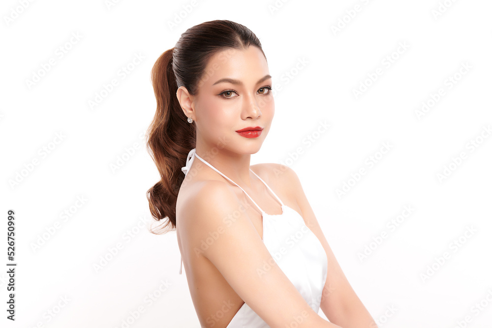 Beautiful young asian woman with clean fresh skin on white background, Face care, Facial treatment, Cosmetology, beauty and spa, Asian women portrait. Beautiful young asian woman with clean fresh skin on white background, Face care, Facial treatment, Cosmetology, beauty and spa, Asian women portrait.