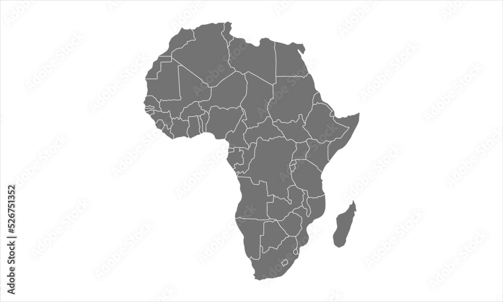 Fototapeta premium Grey africa map