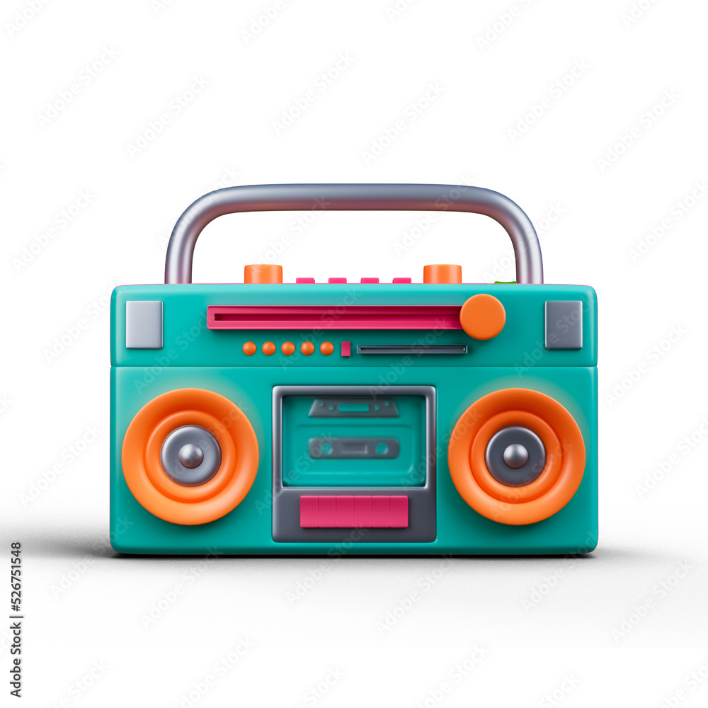 Retro cassette tape icon Isolated 3d render Illustration Retro cassette tape icon Isolated 3d render Illustration