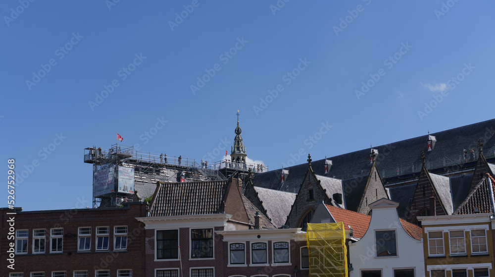 Fototapeta premium Gouda 750 jaar. Plateau on the St. Janchurch.