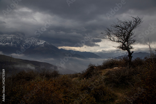 clouds over the mountains
