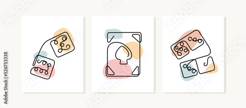 Gambling continuous line posters