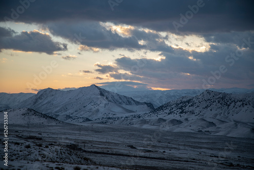 sunset over the mountains
