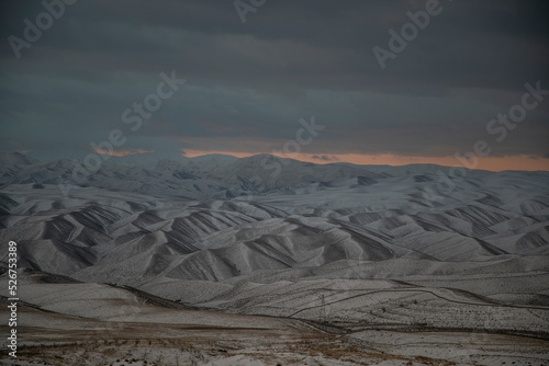 sunset over the mountains