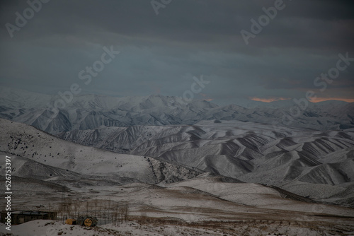 snow covered mountains