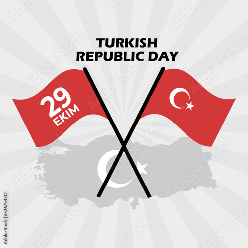 29 october turkey republic day, 29 ekim turkey happy holiday, turkey independence day flat design photo