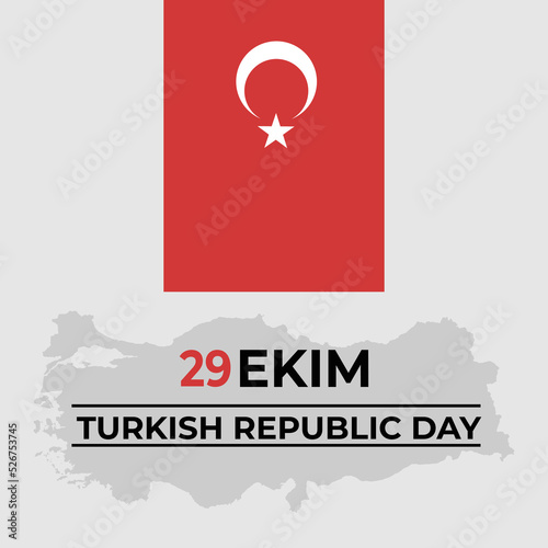 29 october turkey republic day, 29 ekim turkey happy holiday, turkey independence day flat design photo