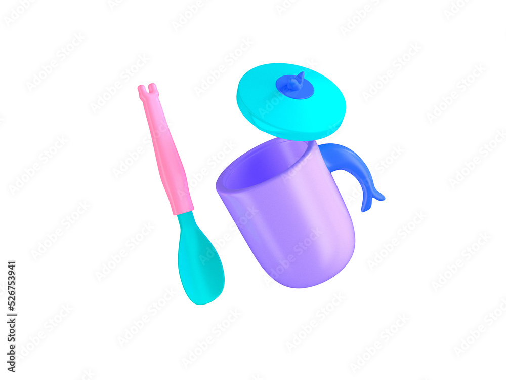 Kitchen cutlery fork and spoon icon isolated 3d render illustration Kitchen cutlery fork and spoon icon isolated 3d render illustration