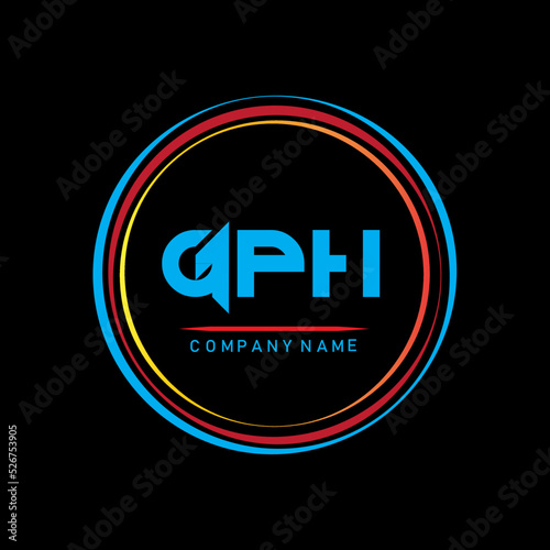 G P H,GPH logo design,GPH letter logo design on black background,three letter logo design,GPH letter logo design with circle shape,simple letter logo design, photo