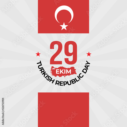 29 october turkey republic day, 29 ekim turkey happy holiday, turkey independence day flat design photo