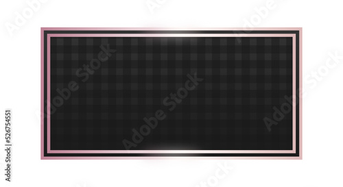 black rectangle rose gold frame background 