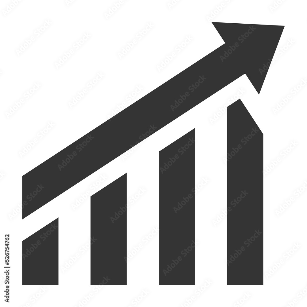 Growing graph icon. Growing graph icon.