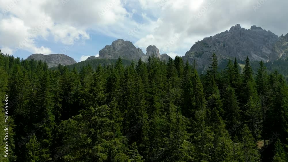 Mountain Crest Aerial Drone with Clouds Video. 4K Mountain Peak Aerial Footage in the Dolomites Italy. Mountain Crest Aerial Drone with Clouds Video. 4K Mountain Peak Aerial Footage in the Dolomites Italy.