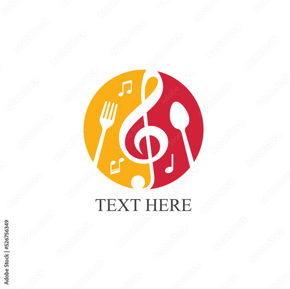illustration of music symbol combined with food icon. illustration of music symbol combined with food icon.