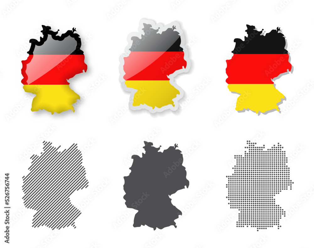 Obraz premium Germany - Maps Collection. Six maps of different designs.
