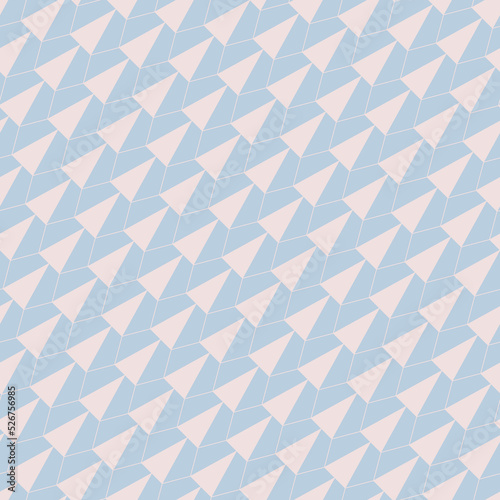 Abstract geometric seamless pattern. Elegant vector background with linear grid, diagonal lattice, hexagons, triangles. Simple minimal light blue and lilac ornament texture. Delicate repeat design