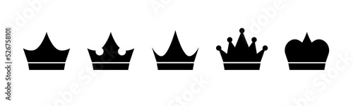Crown icon for web design. black crown icon, contour crown icon - stock vector.