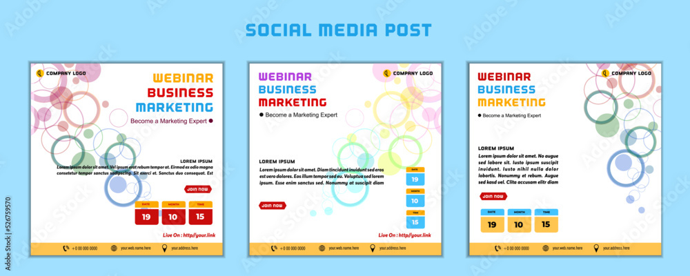 Social media post template modern design, for digital marketing online or poster marketing template