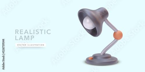 3d realistic lamp isolated on white background. Vector illustration