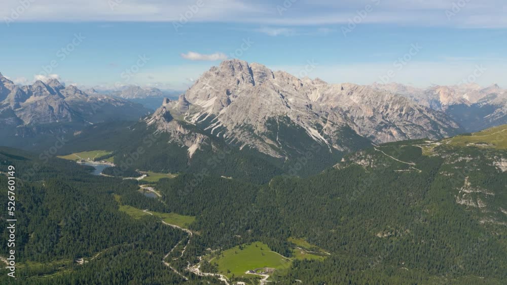 Mountain Crest Aerial Drone with Clouds Video. 4K Mountain Peak Aerial Footage in the Dolomites Italy. Mountain Crest Aerial Drone with Clouds Video. 4K Mountain Peak Aerial Footage in the Dolomites Italy.