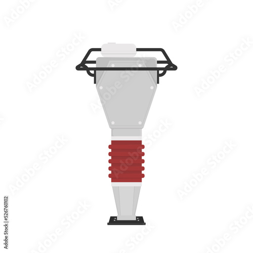 Earth rammer machine vector flat design editable. Earth rammer icon. Earth compactor.
