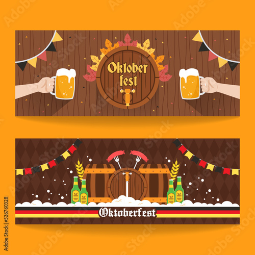 oktoberfest illustration horizontal banner design