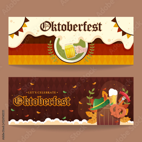 oktoberfest illustration horizontal banner design