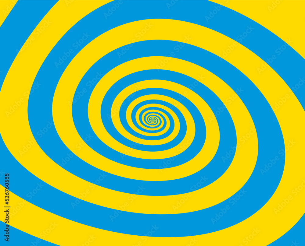 Artistic spiral shape. Vector drawing Ukrainian flag colors