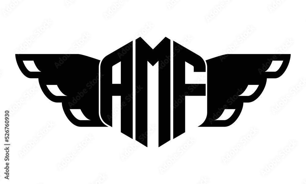 Vettoriale Stock AMF three-letter butterfly iconic logo design vector ...