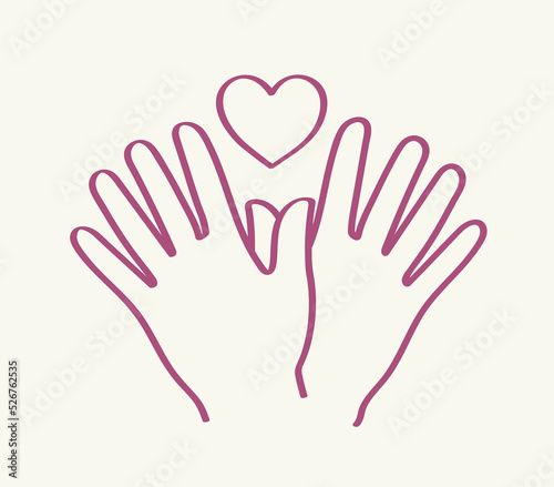 Donation, charity concept. Charity icon. Handmade outline icon.