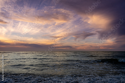 View of the Baltic Sea during the sunset