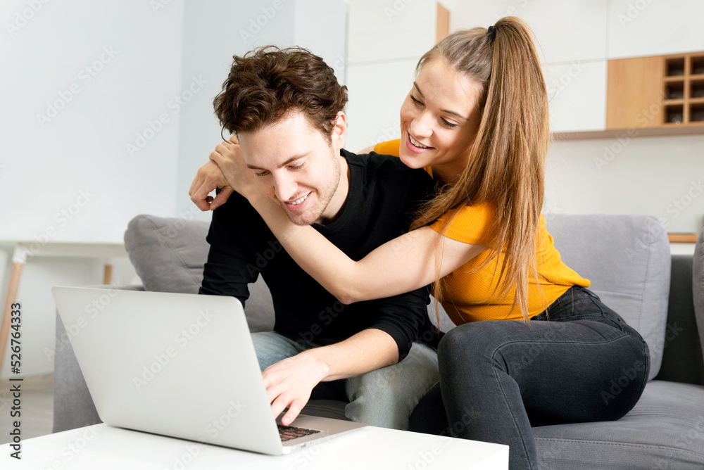 Young couple enjoying internet time Young couple enjoying internet time