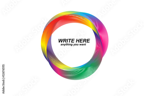 Abstract modern colorful wavy stylized lines circle ring background. It used for design business cards, invitations, gift cards, flyers brochure. It make using blend tool.
