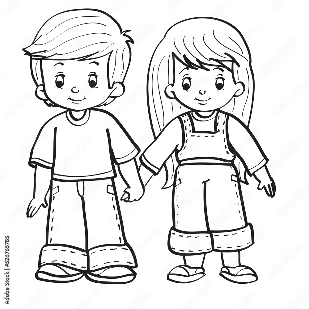 standing boy coloring pages