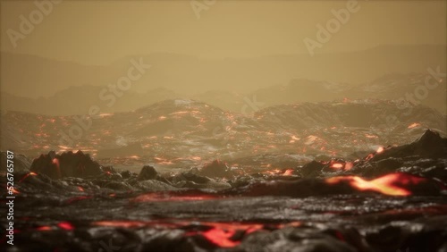 Lava Field under sunset lights