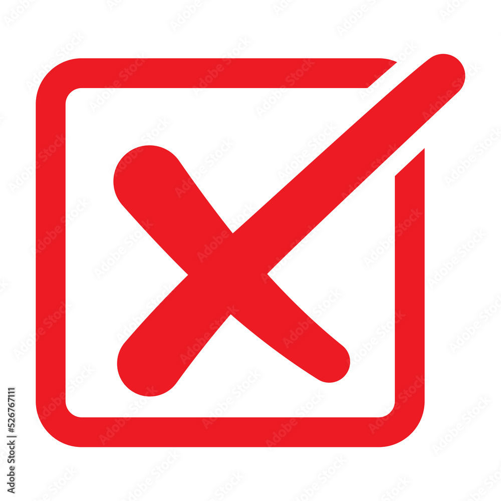 Fototapeta premium Cross sign element red grunge x icon