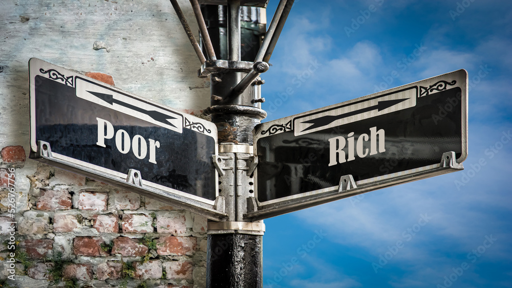 Street Sign Rich versus Poor