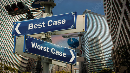 Street Sign to Best versus Worst Case photo