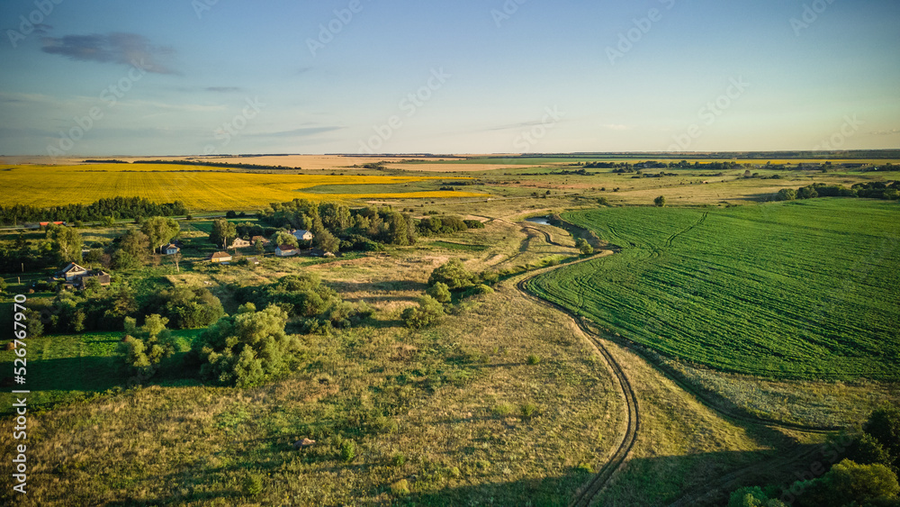Naklejka premium aerial photography of rural nature