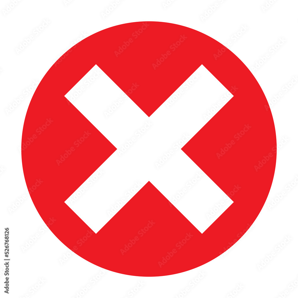 Cross sign element red grunge x icon Cross sign element red grunge x icon
