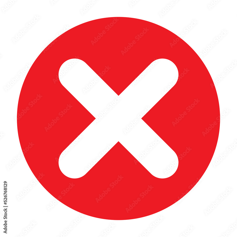Cross sign element red grunge x icon Cross sign element red grunge x icon