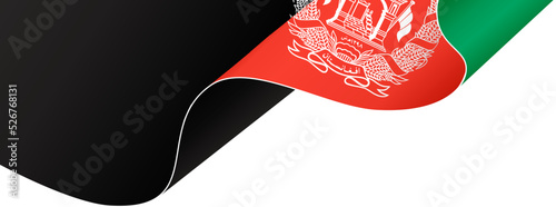 Afghanistan flag flying on white background