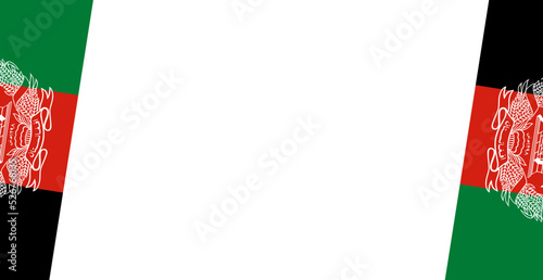 Afghanistan flag flying on white background